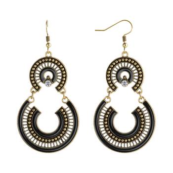 Golden Black Enamel Wit Chandbali Dangler Earrings For Women 1