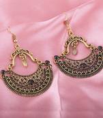 Alluring Golden Vintage Designer Chandbali Earrings For Women
