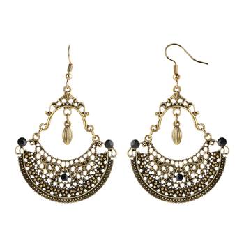 Alluring Golden Vintage Designer Chandbali Earrings For Women 2