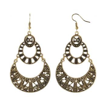 Golden Double Dangeler Chandbali Earrings For Women 2