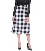 black and white bog check A line skirt