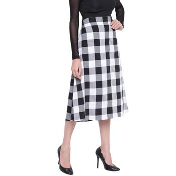 black and white bog check A line skirt 3