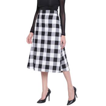 black and white bog check A line skirt 4