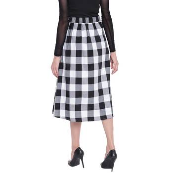 black and white bog check A line skirt 5