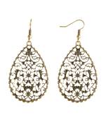 Lavish Golden Mughal Jali Work Earrings For Women