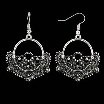 Attractive Silver Fancy Oxidized Chandbali For Girl And Women 2