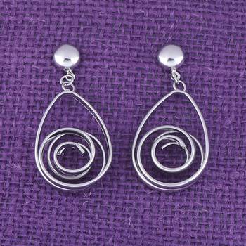 Beautiful Silver Oval  Dangle  Earring For Women 1