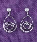 Beautiful Silver Oval  Dangle  Earring For Women
