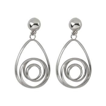 Beautiful Silver Oval  Dangle  Earring For Women 2
