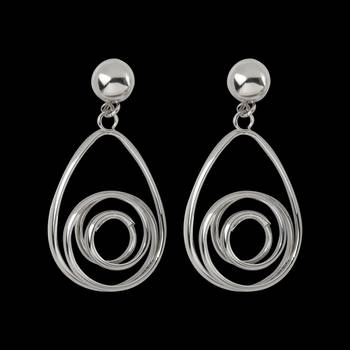 Beautiful Silver Oval  Dangle  Earring For Women 3
