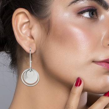 Charming Silver Round Dangle  Earring For Women 4