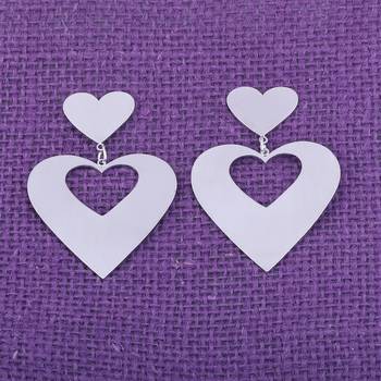 Glitzy Silver Heart Dangle  Earring For Women 1