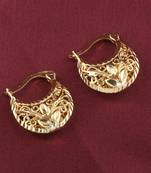 Lovely Gold Well Polished Hollow Design Hoop Bali Earring For Girls And Women