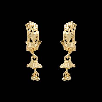 Trendy Gold Stylish Ethnic Traditional Look Drop Earring For Women 3