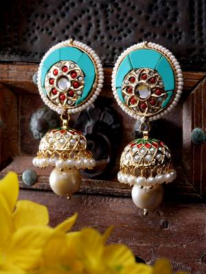 Blue pearl earrings 1