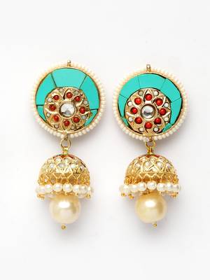 Blue pearl earrings 2