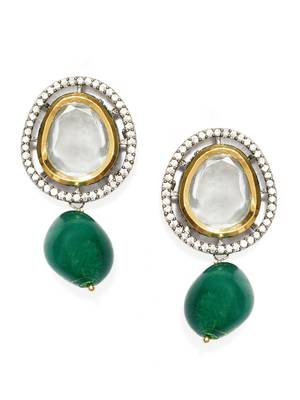 Green diamond earrings 2