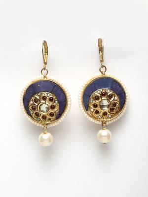 Blue pearl earrings 1