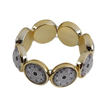Black And White Enamel Print Stone Coff And Kada Bracelet For Girls And Women 1