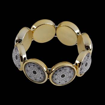 Black And White Enamel Print Stone Coff And Kada Bracelet For Girls And Women 2