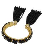 Elegant Black Colour Stone Harmony Coff And Kada Bracelet For Girls And Women