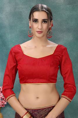 Purple plain silk saree with blouse 5