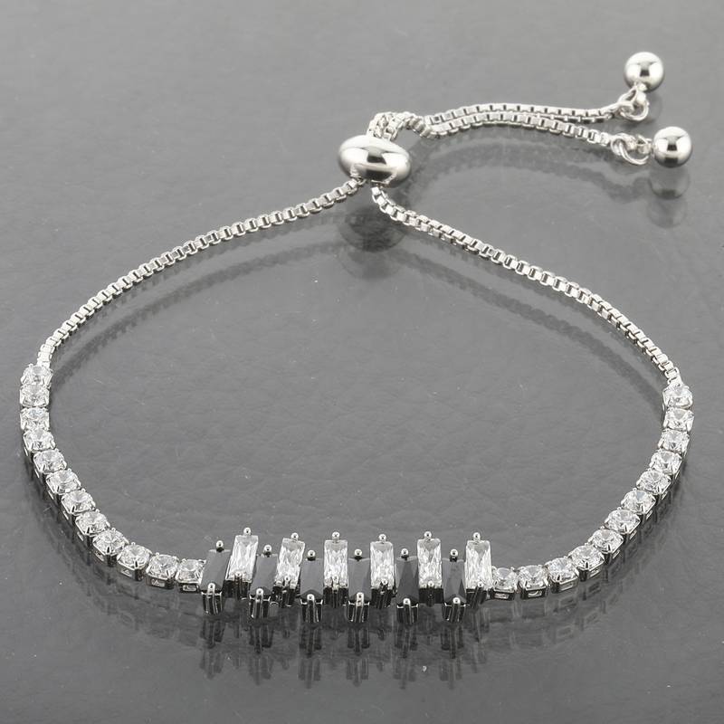 Crystal Diamond Silver Plated Metal Bracelet Party Wear Bracelet