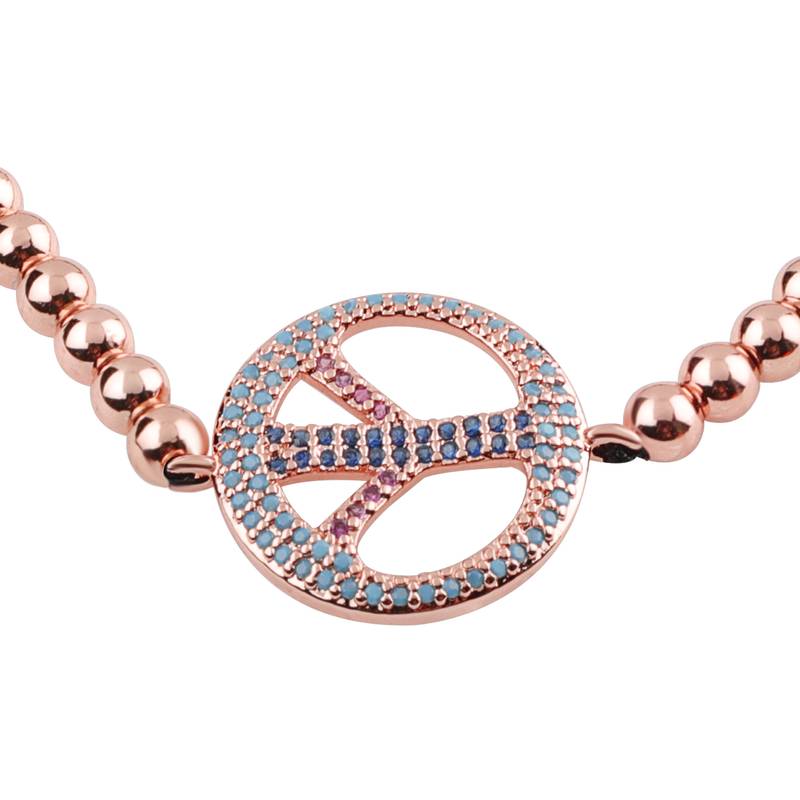 Attractive Rose Gold Alloy Beads Diamond Religious Bracelet For Girls And Women Daily Wear Jewelry