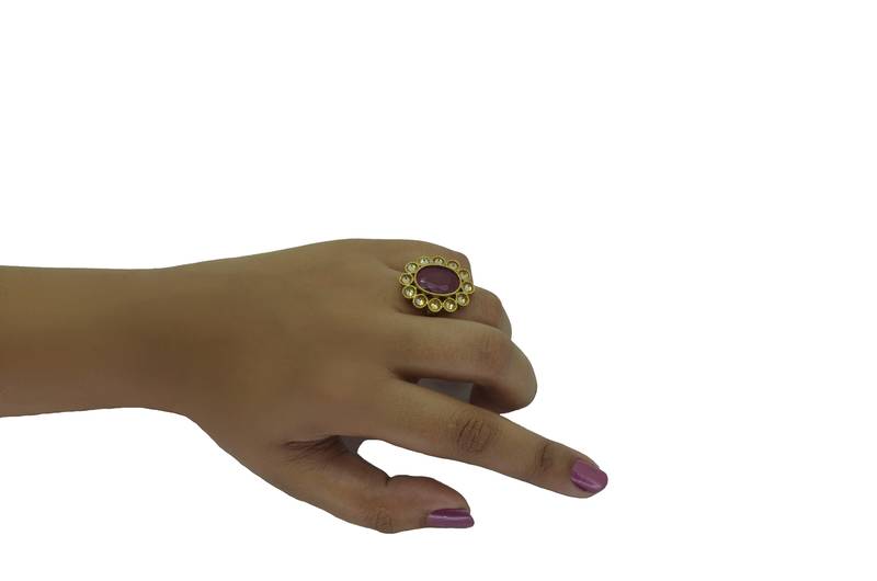 Maroon ruby rings - Saloni Fashion Jewellery - 3207574
