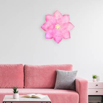 Fuschia Orchid Iron Floral Wall Art Small 1