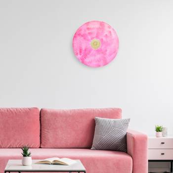 Fuschia Orchid Iron Disc Wall Art Small 1