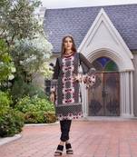 dark-rose embroidered lawn unstitched pakistani kurti