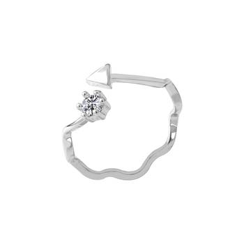 Silver Plated Solid Diamond Lightweight Simple Ring For Girls And Women 1