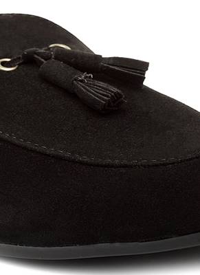 Treemoda Black Suede Tassel Loafers For Men 2