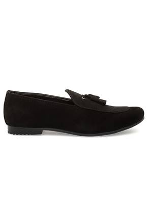 Treemoda Black Suede Tassel Loafers For Men 3
