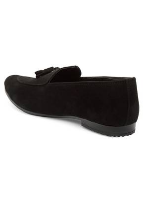 Treemoda Black Suede Tassel Loafers For Men 4