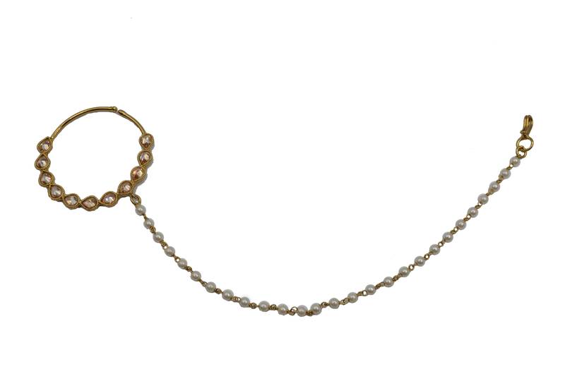Gold cubic zirconia nose-ring
