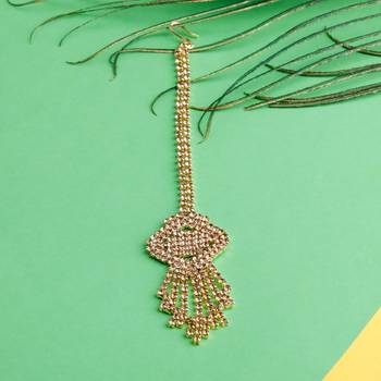 Traditional Gold Plated Elegant Golden With Maang Tikka For Girls And Women Jewellery 1