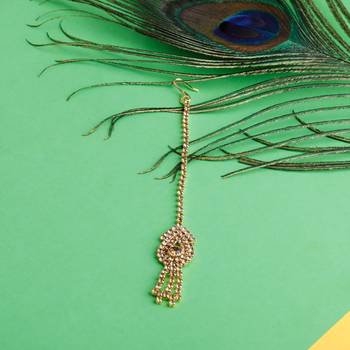 Traditional Gold Plated Unique Golden With Maang Tikka For Girls And Women Jewellery 1
