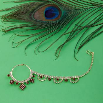 Traditional Gold Plated Antique Nose Ring For Girls And Women Jewellery 1