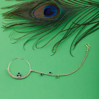 Traditional Gold Plated Elegant Designer Wedding Nose Ring For Girls And Women Jewellery 1