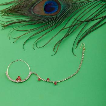 Traditional Gold Plated Elegant Nose Ring For Girls And Women Jewellery 1