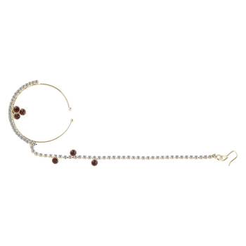 Traditional Gold Plated Elegant One Line Chain Nose Ring For Girls And Women Jewellery 2