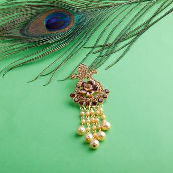 Traditional Gold Plated Antique Designer Wedding Brooch For Unisex Jewellery 1