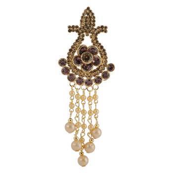 Traditional Gold Plated Antique Designer Wedding Brooch For Unisex Jewellery 2