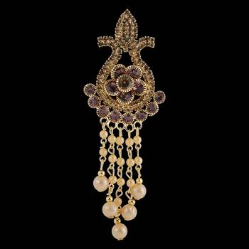 Traditional Gold Plated Antique Designer Wedding Brooch For Unisex Jewellery 3
