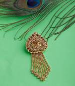 Traditional Gold Plated Exlusive Golden Diamond Studded Designer Wedding Brooch For Unisex Jewellery