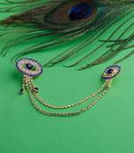 Traditional Gold Plated Exlusive Royal Blue Wedding Brooch For Unisex Jewellery