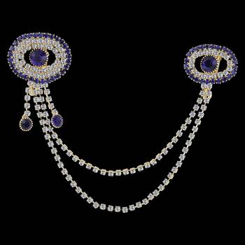 Traditional Gold Plated Exlusive Royal Blue Wedding Brooch For Unisex Jewellery 3