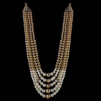 Exclusive Traditional Golden Pearl With Moti Jewellery For Groom Mala For Sherwani Men'S Jewellery 2